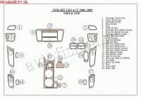 Subaru Legacy (06-09) декоративные накладки под дерево или карбон (отделка салона), полный набор, 1 DIN магнитола , правый руль
