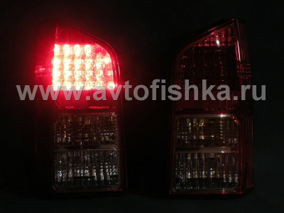 Nissan Pathfinder III (05-) фонари задние светодиодные красно-хромированные, комплект 2 шт.