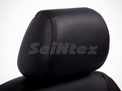 Hyundai Santa Fe (12–15) Чехлы на сиденья (экокожа), цвет - чёрный