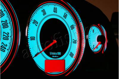 Toyota Avensis светодиодные шкалы (циферблаты) на панель приборов - дизайн 2
